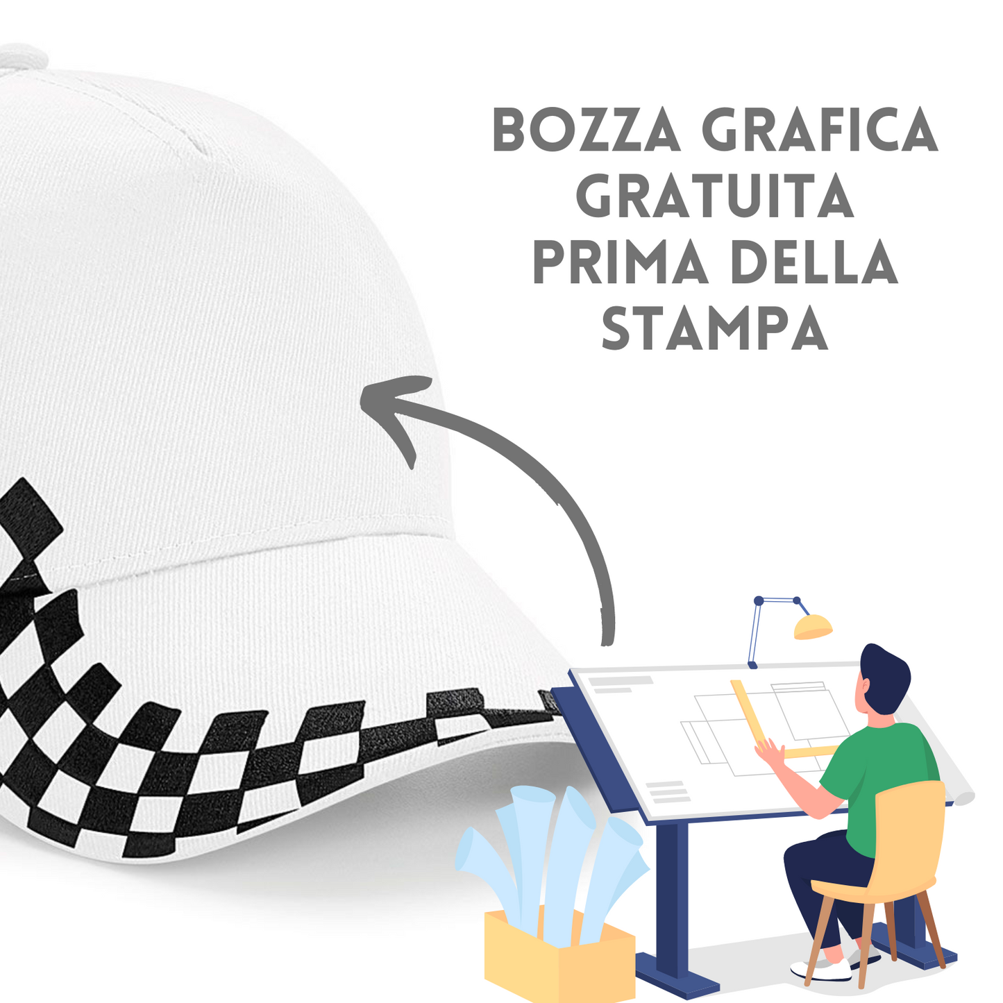 Cappellini personalizzati precurvati B159