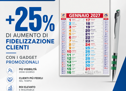 Kit 100 calendari 2027 + 100 penne - Modello color