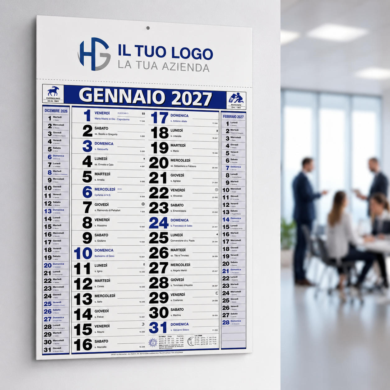 Calendario olandese personalizzato 2027 Elegant