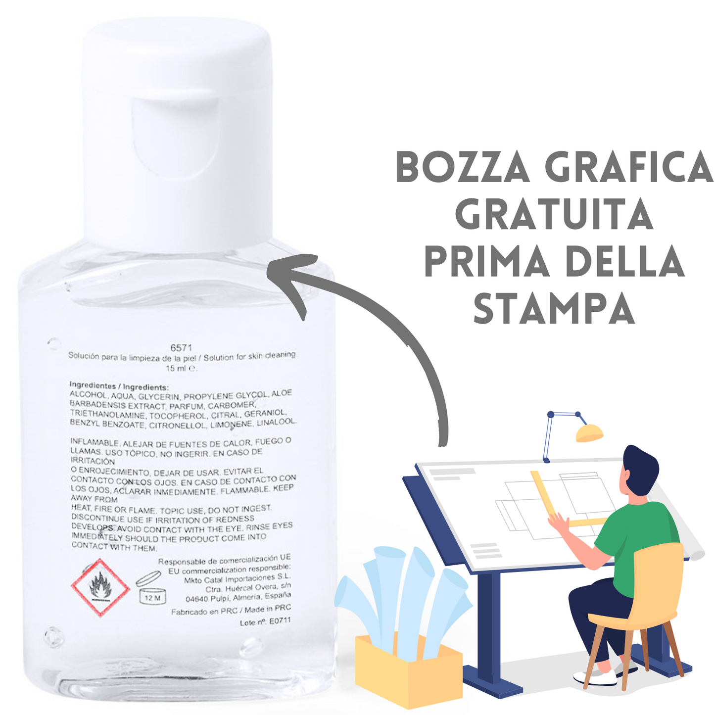 Boccetta gel idroalcolico personalizzata | Cod. 6571