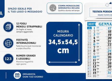 Calendario olandese personalizzato 2027 Passafoglio