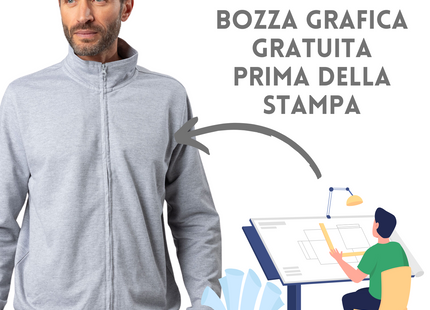 Felpa personalizzata con zip intera | Cod. BS300