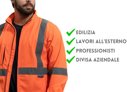 Giaca Softshell da lavoro alta visibilità | Cod. KXSSHJ
