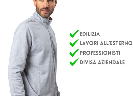 Felpa personalizzata con zip intera | Cod. BS300