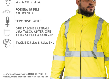 Softshell giacca da lavoro alta visibilità KXSSHJ