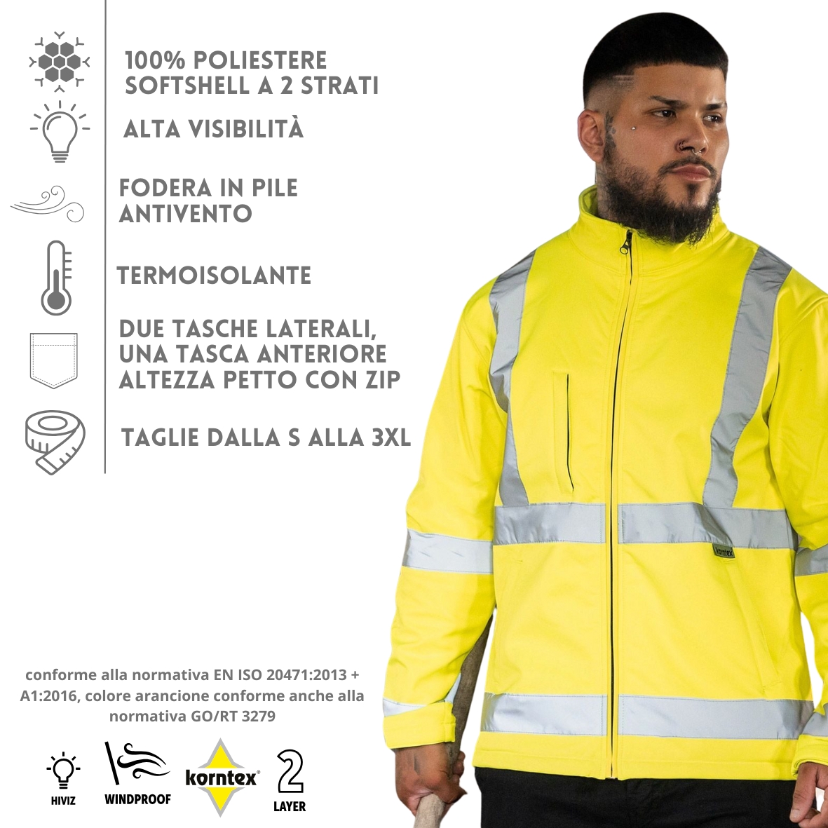 Softshell giacca da lavoro alta visibilità KXSSHJ