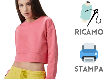 Felpa crop personalizzata da donna RNRW33