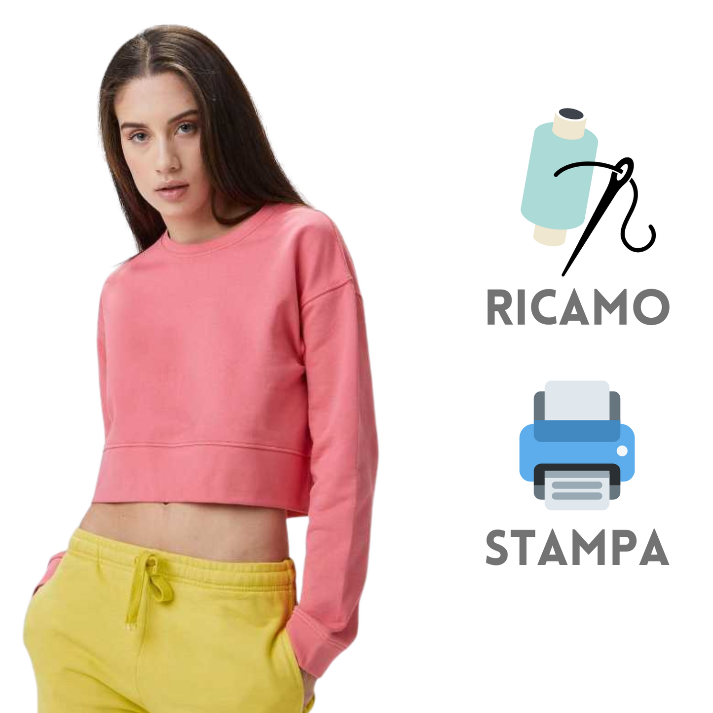 Felpa crop personalizzata da donna RNRW33