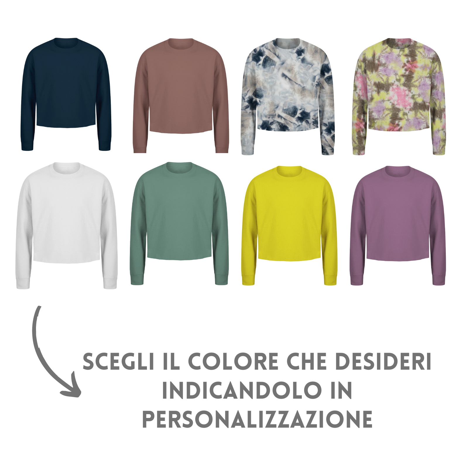 Felpa crop personalizzata da donna RNRW33