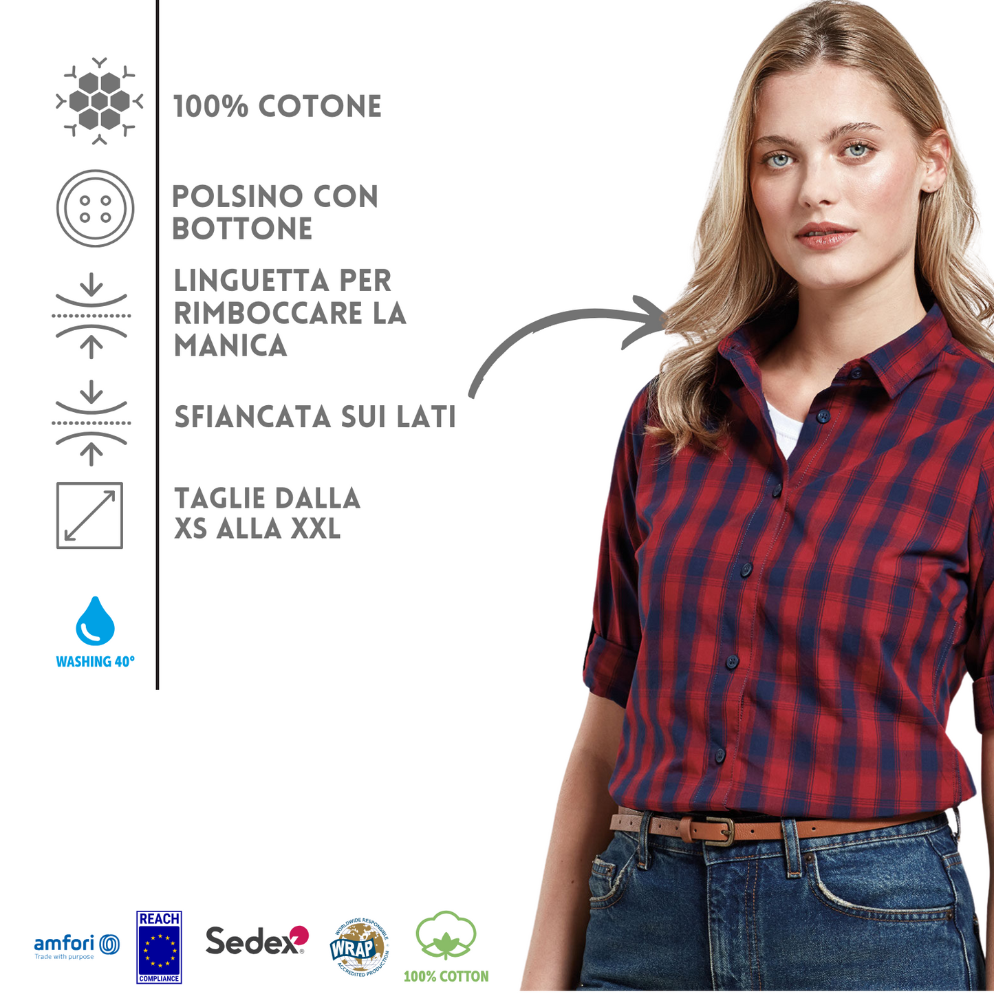 Camicia Food da donna personalizzata | Cod. PR350