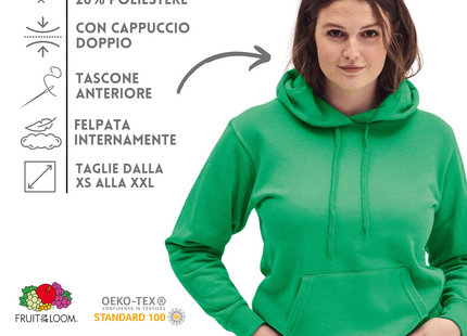 Felpa donna personalizzata con cappuccio FR620380