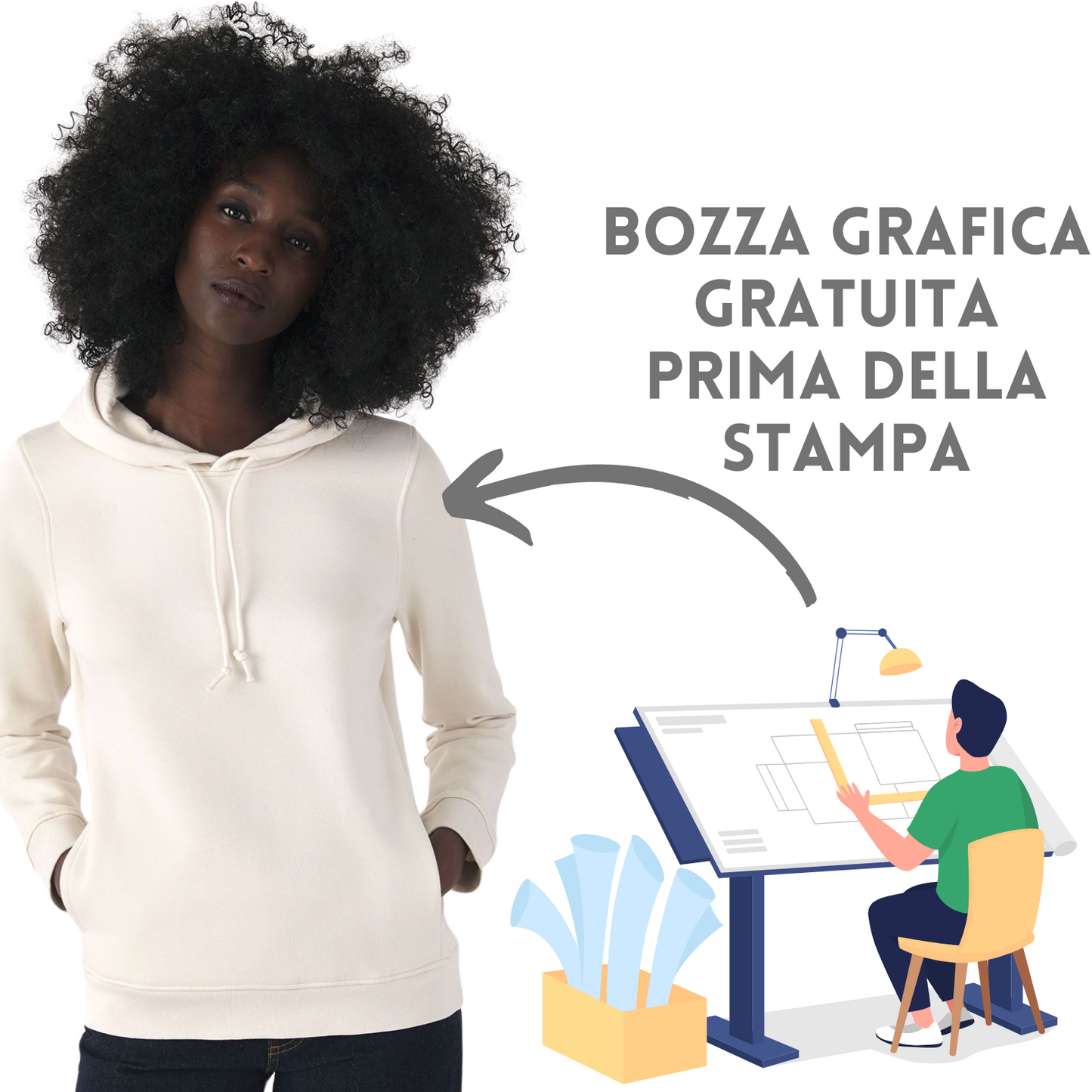 Felpa personalizzata da donna BCWW34B