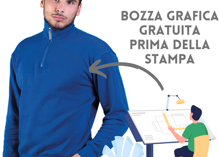 Felpa personalizzata a mezza zip | Cod. PM452