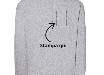 Felpa unisex personalizzata con mezza zip | Cod. SWRAZIP