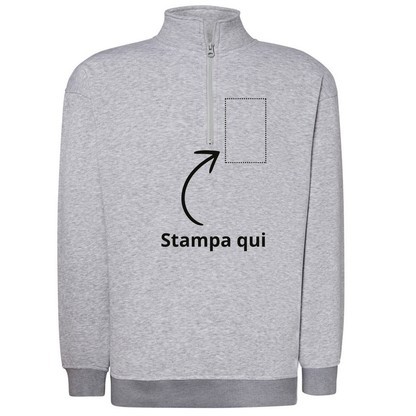 Felpa unisex personalizzata con mezza zip | Cod. SWRAZIP