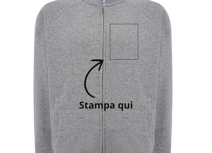 Felpa Unisex leggera a zip intera | Cod. SWFUZIP240