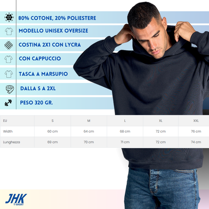 Felpa Unisex Oversize con cappuccio | Cod. SWKNGOVER