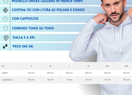 Felpa Unisex leggera con cappuccio | Cod. SWRAFUZIP (Copia)
