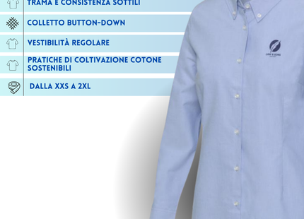 Camicia ricamata classica Oxford da donna | Cod. 39501509