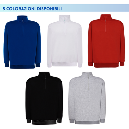 Felpa unisex personalizzata con mezza zip | Cod. SWRAZIP