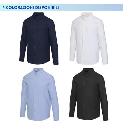 Camicia ricamata classica Oxford da uomo | Cod. 39500500