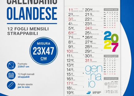 Calendario olandese personalizzato 2027 Shaded Moderno