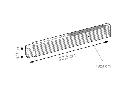 Doppio metro personalizzato modello bicolore cm 23,5x3,2 ca - Fir