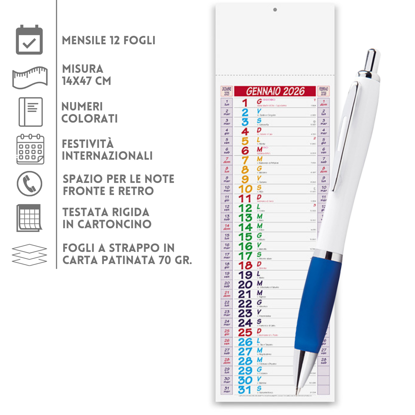 Kit Calendario 2026 + Penna Personalizzati | Cod. Kit Smart