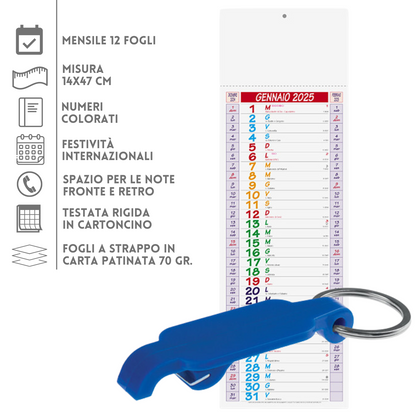 Kit Calendario 2025 + portachiavi apribottiglia | Cod. Kit Open