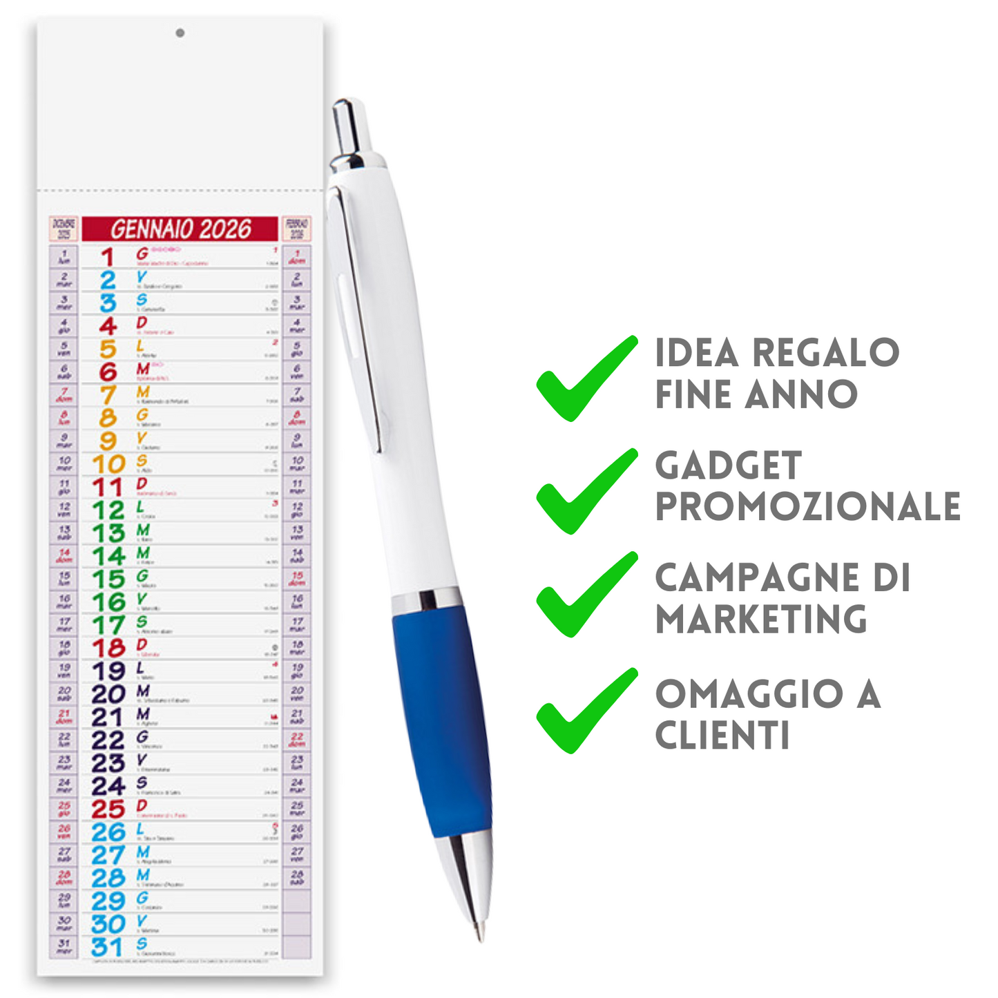 Kit Calendario 2026 + Penna Personalizzati | Cod. Kit Smart