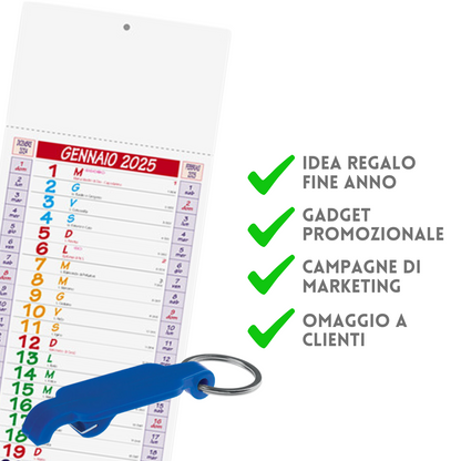 Kit Calendario 2025 + portachiavi apribottiglia | Cod. Kit Open