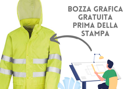 Completo antipioggia ad alta visibilità personalizzato | Cod. RER216X