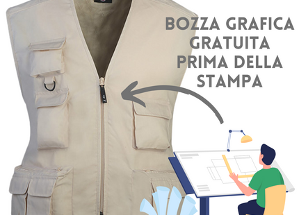 Gilet da lavoro multitasche personalizzato | Cod. PM811
