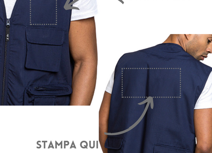 Gilet multitasche personalizzato PM811