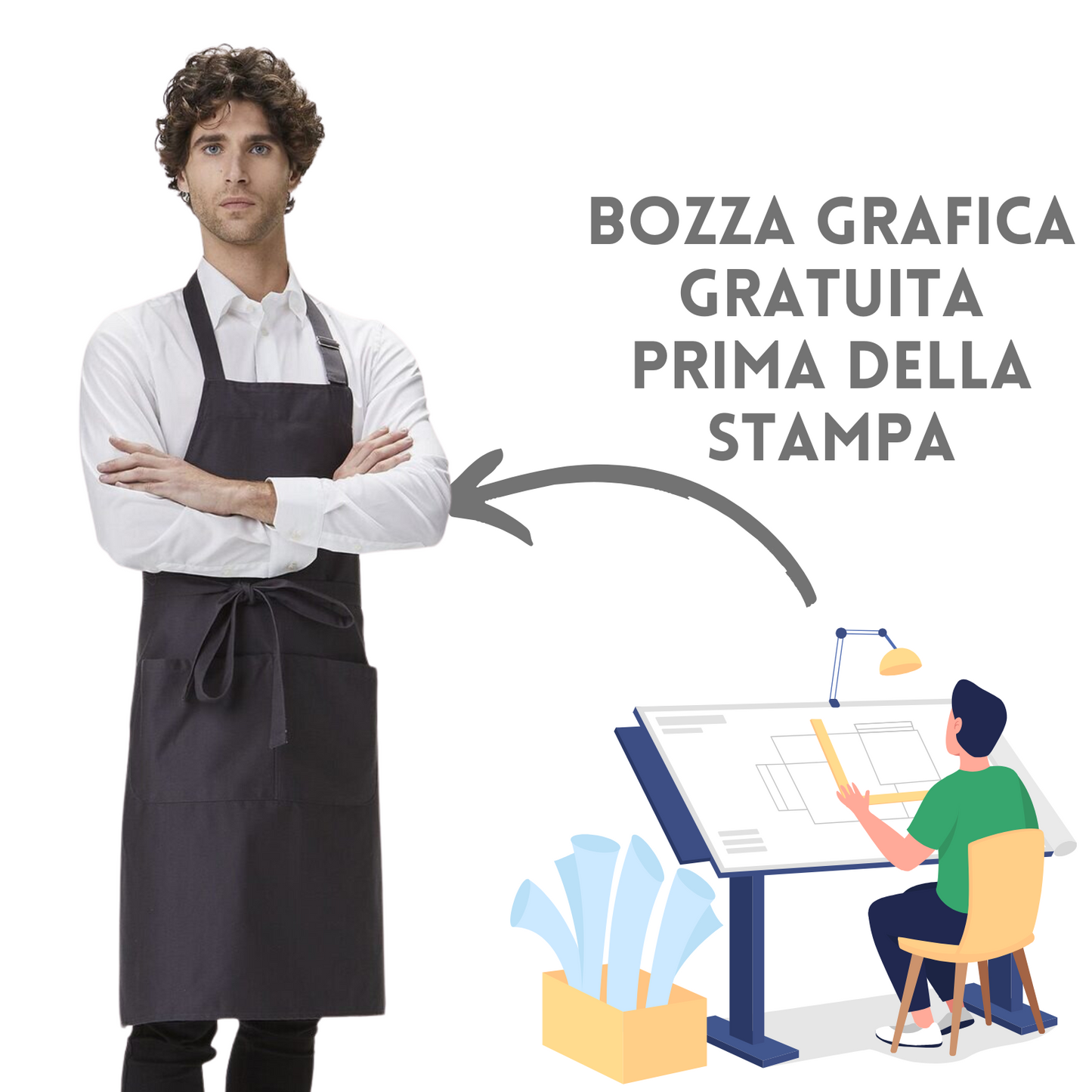 Grembiuli Luxury personalizzati da cucina | Cod. MI050