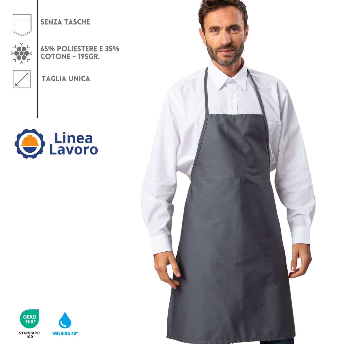 Grembiuli Basic personalizzati da cucina | Cod. MI001