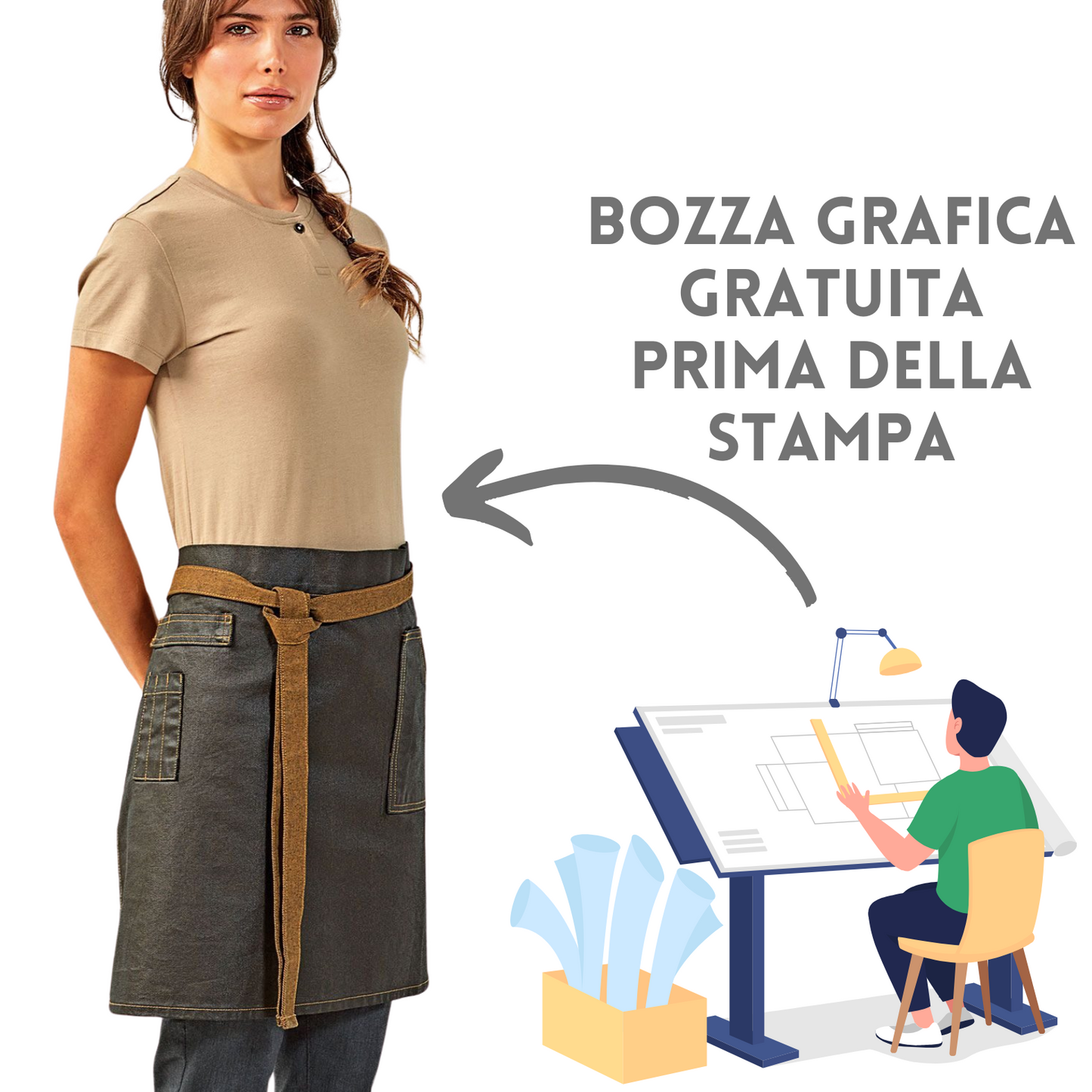 Grembiule professionale impermeabile personalizzato | Cod. PR135