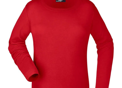 T-shirt donna JN903 in cotone a maniche lunghe - RD - red