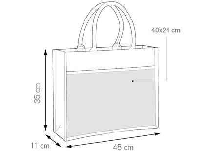 Shopper Judi in Juta e Cotone Personalizzabile 45x35x11 cm