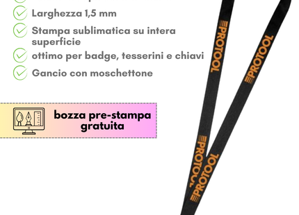 Lanyard porta badge personalizzati full print | Cod. Lana