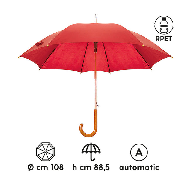 Ombrello automatico personalizzato MADERA in RPET PL089