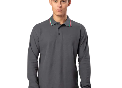 Polo a manica lunga con tricolore | Cod. BS211