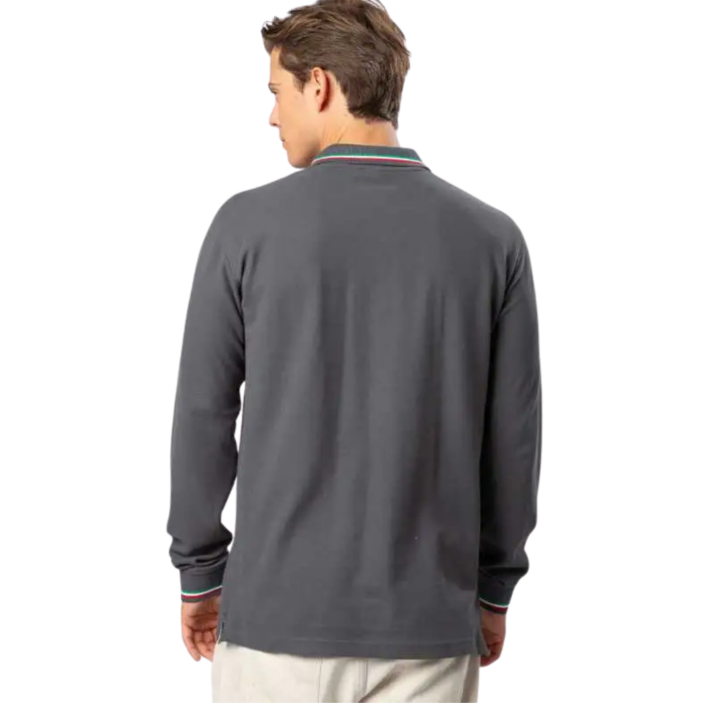 Polo a manica lunga con tricolore | Cod. BS211