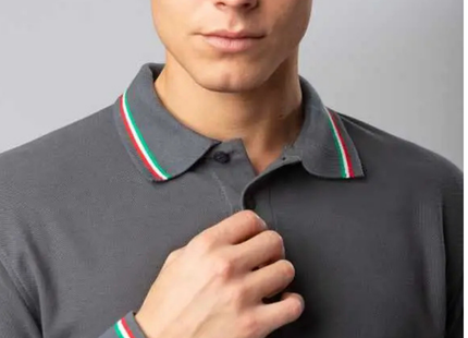 Polo a manica lunga con tricolore | Cod. BS211