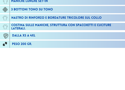 Polo a manica lunga con tricolore | Cod. BS211