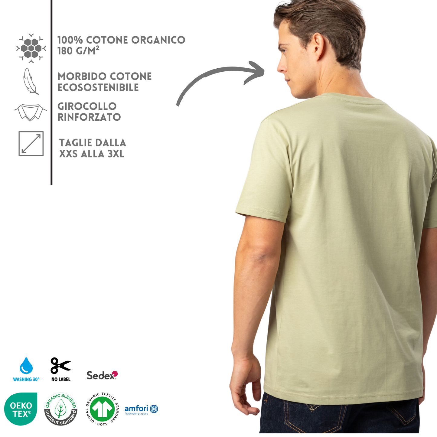 Magliette personalizzate in cotone organico | Cod. BS052