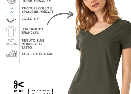 Magliette donna in cotone organico personalizzate | Cod. BCTW045