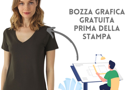 Magliette donna in cotone organico personalizzate | Cod. BCTW045