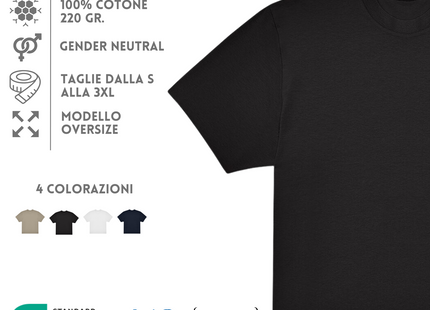 T-shirt oversize gender neutral personalizzate | Cod. BCTG001
