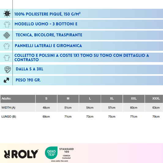 Polo uomo modello tecnico | Cod. Montmelo